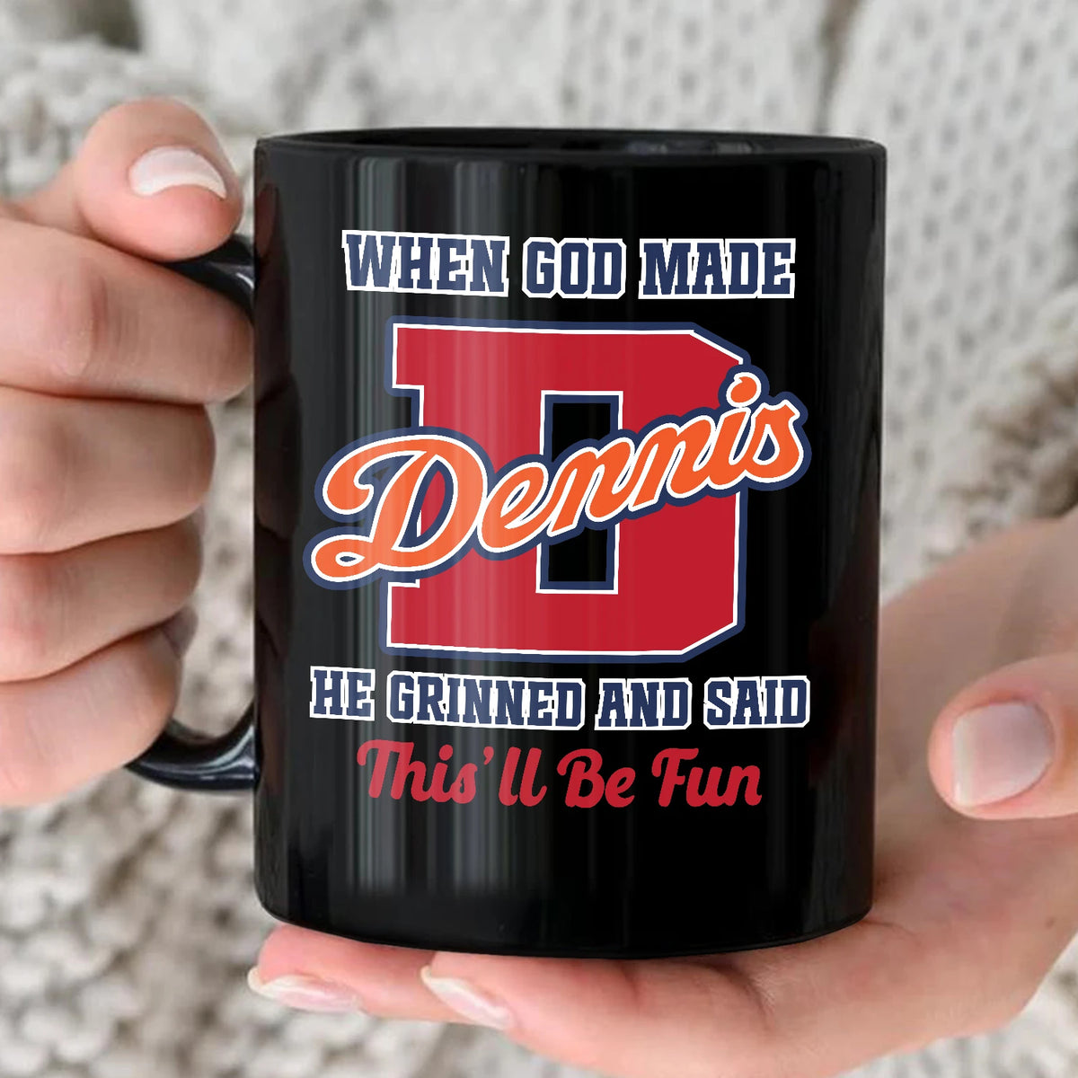 When God Made Your Name Personalized Baseball Mug DENNIS 13K1 MG07