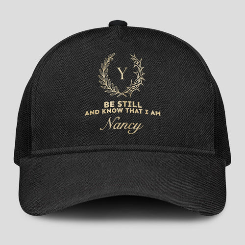 Be Still And Know That I Am Name Black Mesh Cap NANCY 13K1 C202PF