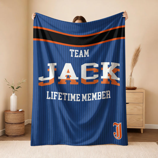 Team Your Name Lifetime Member Basketball Fleece Blanket JACK 13K1 BK47