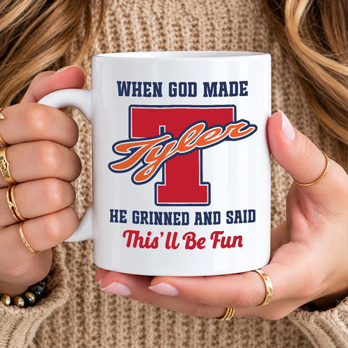 When God Made Your Name Personalized Baseball Mug TYLER 13K1 MG07