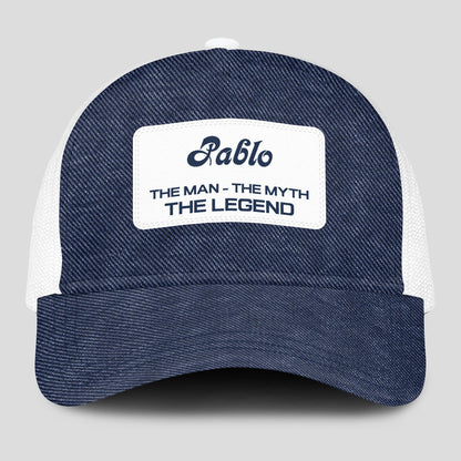 The Man The Myth The Legend Blue Denim Mesh Cap PABLO 13K1 C194PF