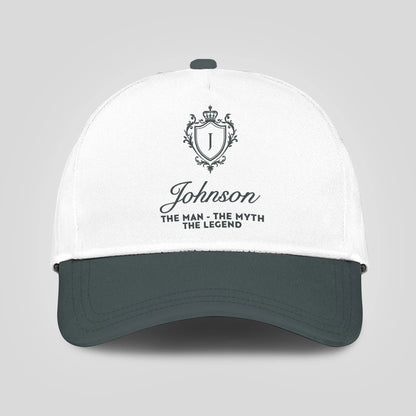 The Man The Myth The Legend Elegant Gray And White Cap JOHNSON 13K1 C170PF