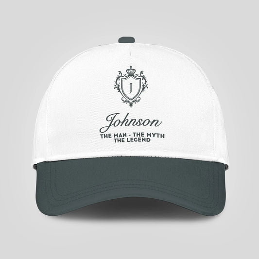 The Man The Myth The Legend Elegant Gray And White Cap JOHNSON 13K1 C170PF