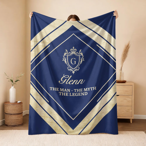 The Man The Myth The Legend Diamond Fleece Blanket GLENN 13K1 BK06