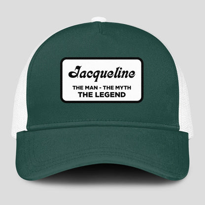 The Man The Myth The Legend Green And White Mesh Cap JACQUELINE 13K1 C198PF