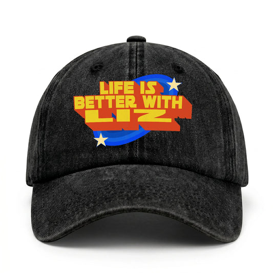 Life Is Better With Your Name Retro Washed Cap LIZ 13K1 C62PF