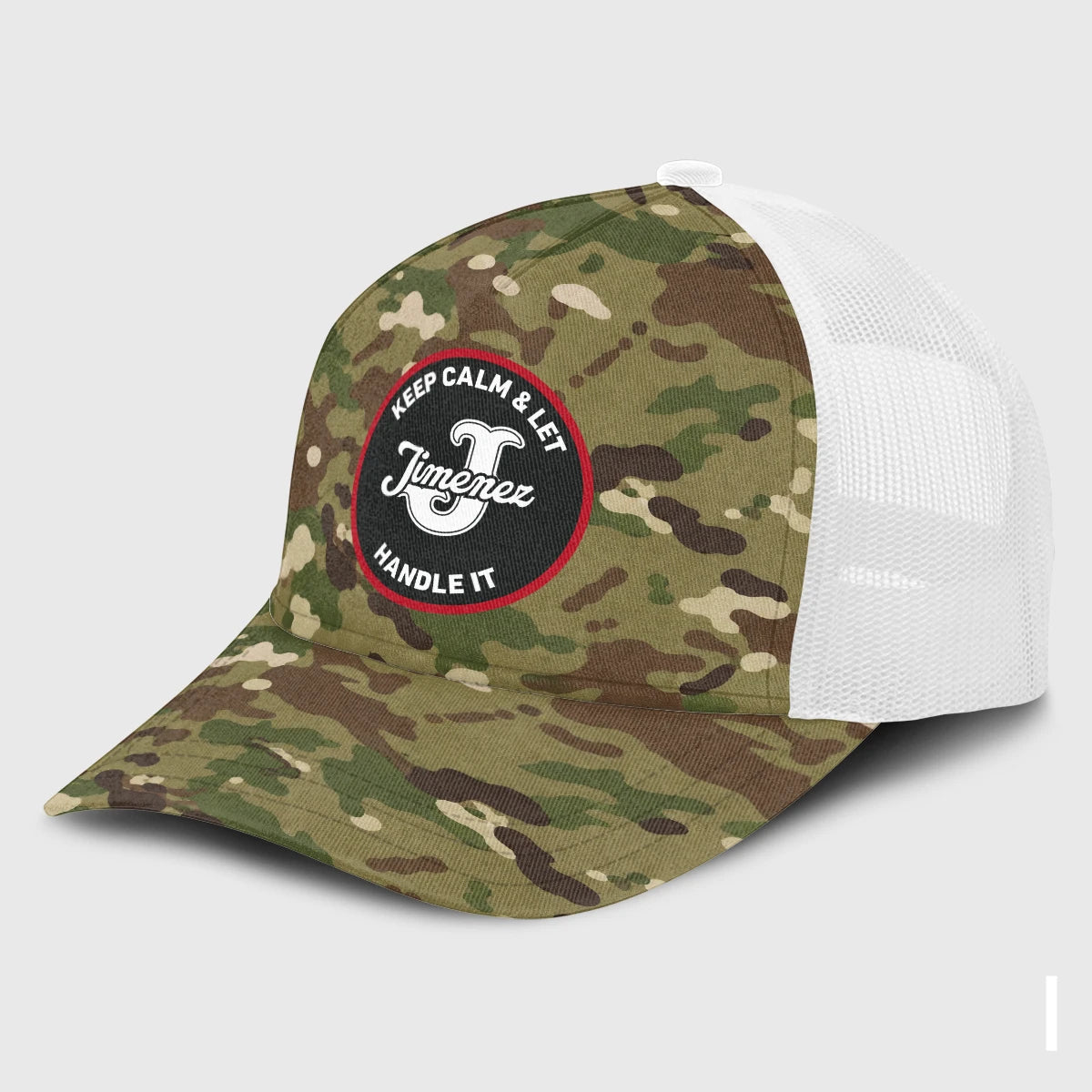 Keep Calm & Let Your Name Handle It Camo Mesh Cap JIMENEZ 13K1 C209PF