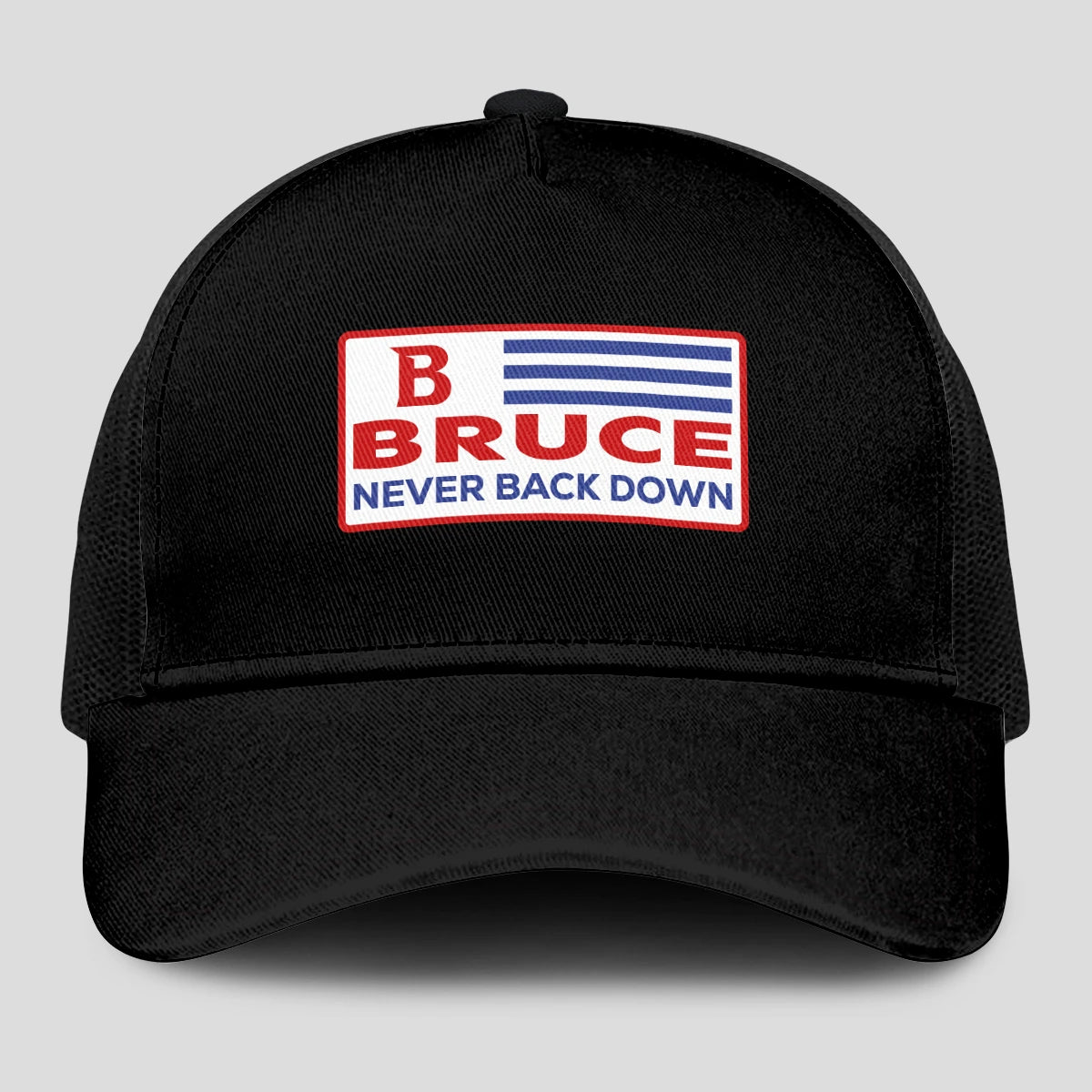 Never Back Down Vintage America Black Mesh Cap BRUCE 13K1 C207PF