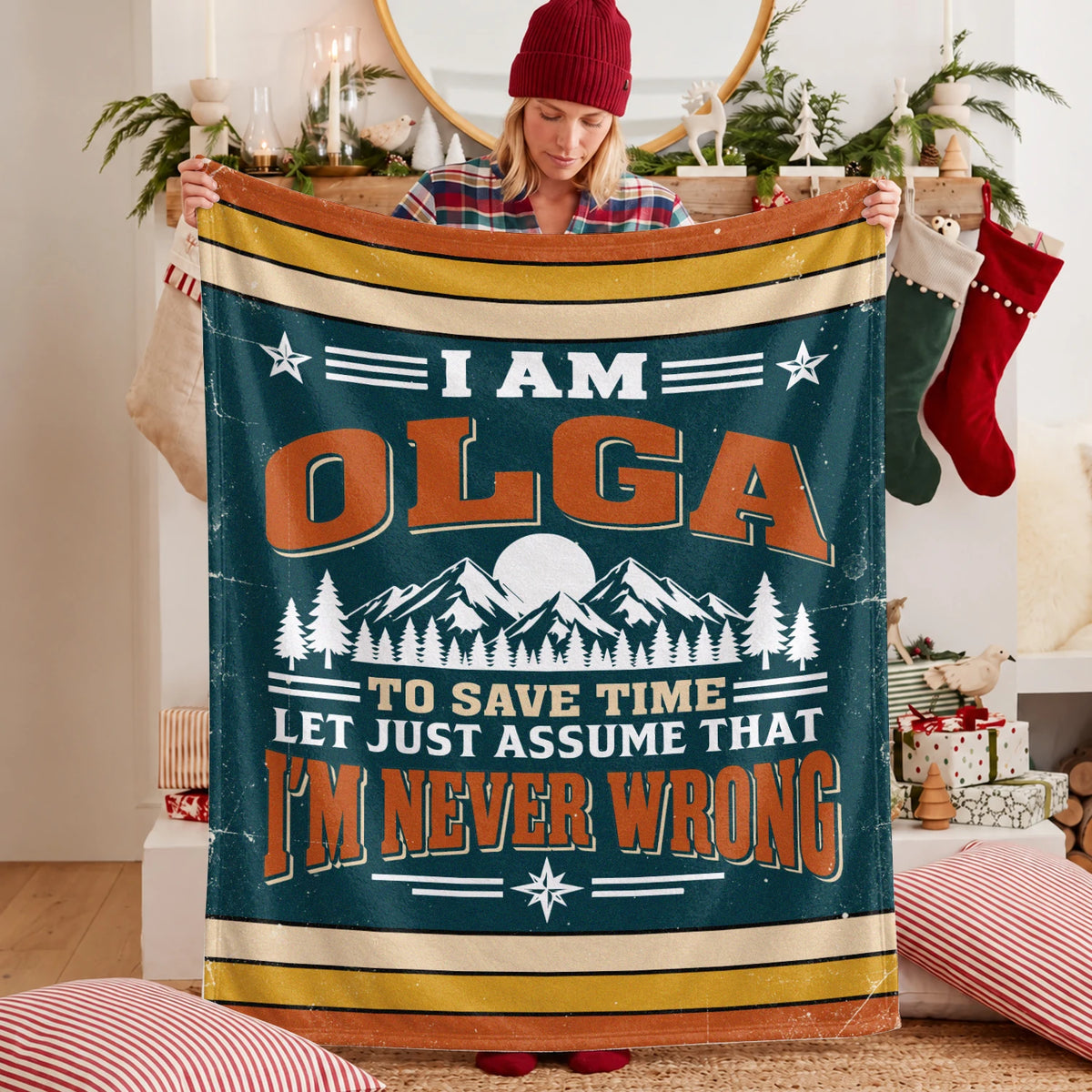 I'm Name Never Wrong Funny Retro Fleece Blanket OLGA 13K1 BK66