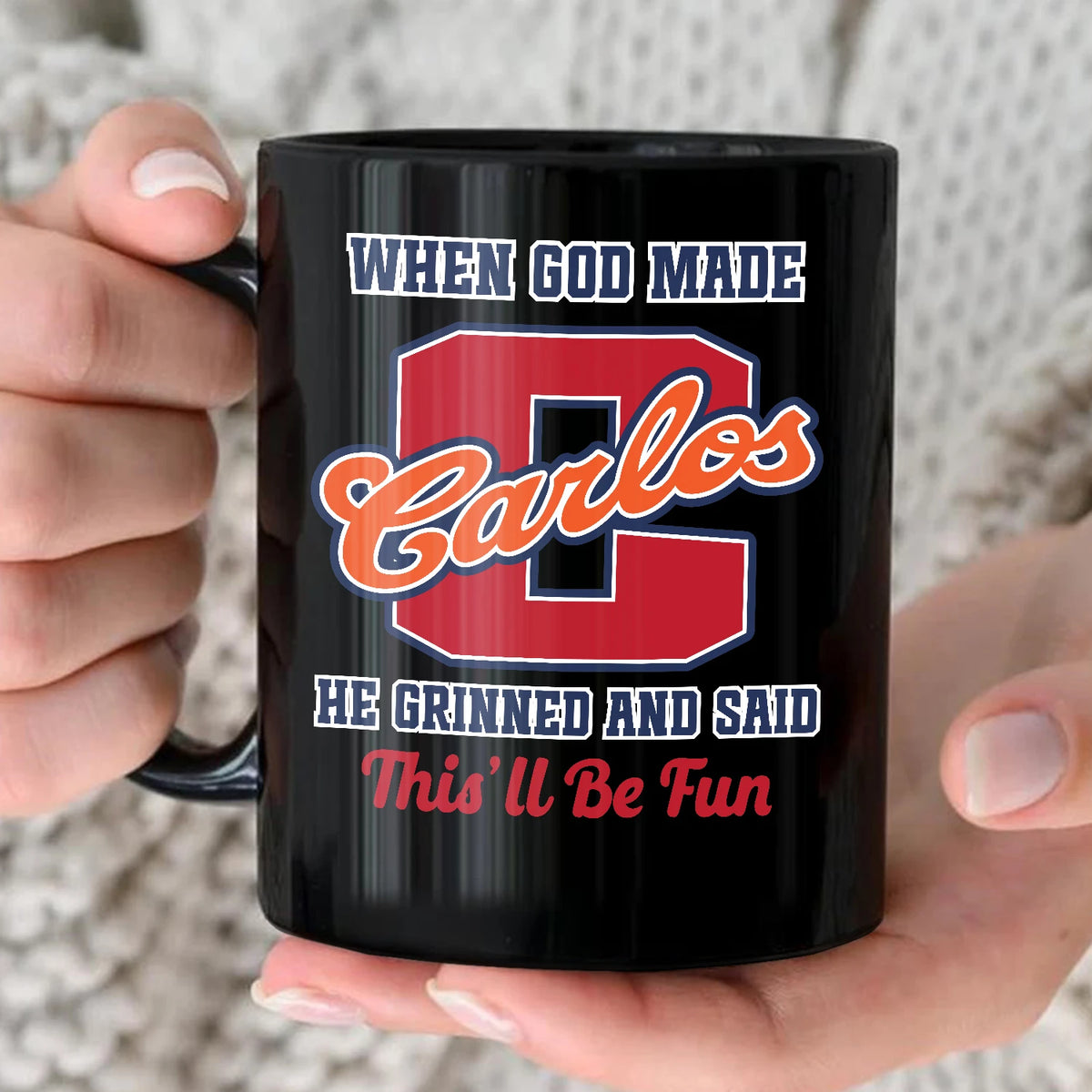 When God Made Your Name Personalized Baseball Mug CARLOS 13K1 MG07