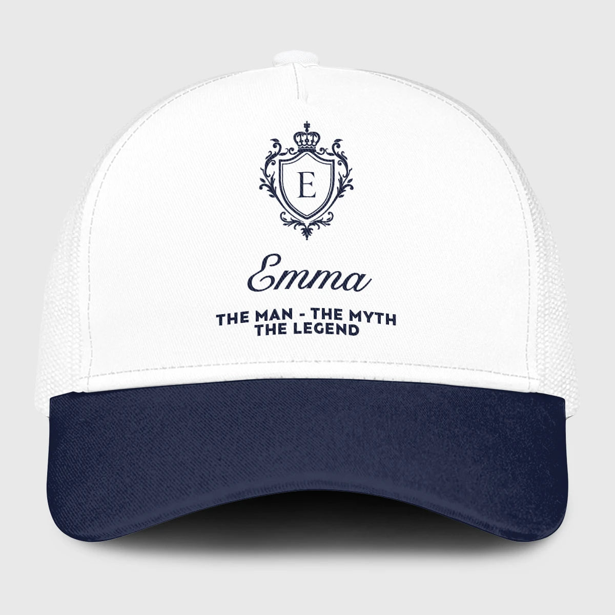 The Man The Myth The Legend Blue And White Baseball Mesh Cap EMMA 13K1 C186PF