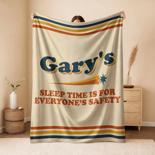 Your Name's Sleep Time Funny Retro Fleece Blanket GARY 13K1 BK67