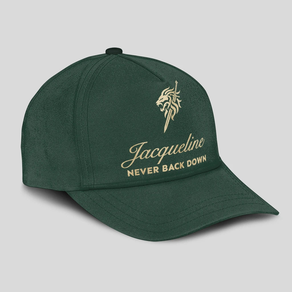 Never Back Down Lion And Sword Sage Green Cap JACQUELINE 13K1 C178PF