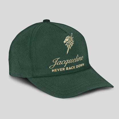 Never Back Down Lion And Sword Sage Green Cap JACQUELINE 13K1 C178PF