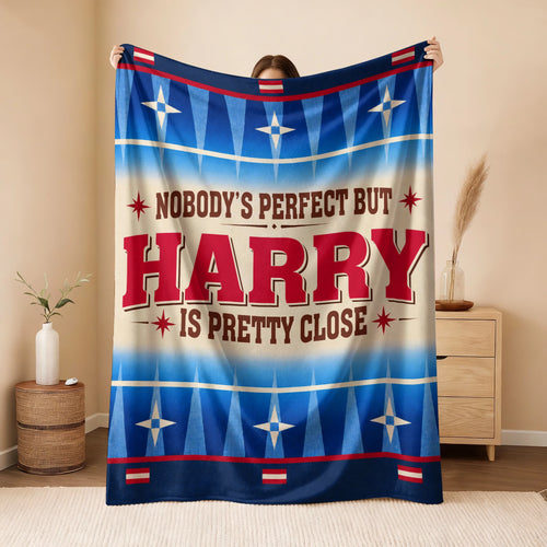 Nobody's Perfect But Your Name Is Close Native American Fleece Blanket HARRY 13K1 BK57