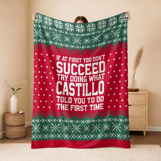 If At First You Don’t Succeed Red Green Christmas Fleece Blanket CASTILLO 13K1 BK28