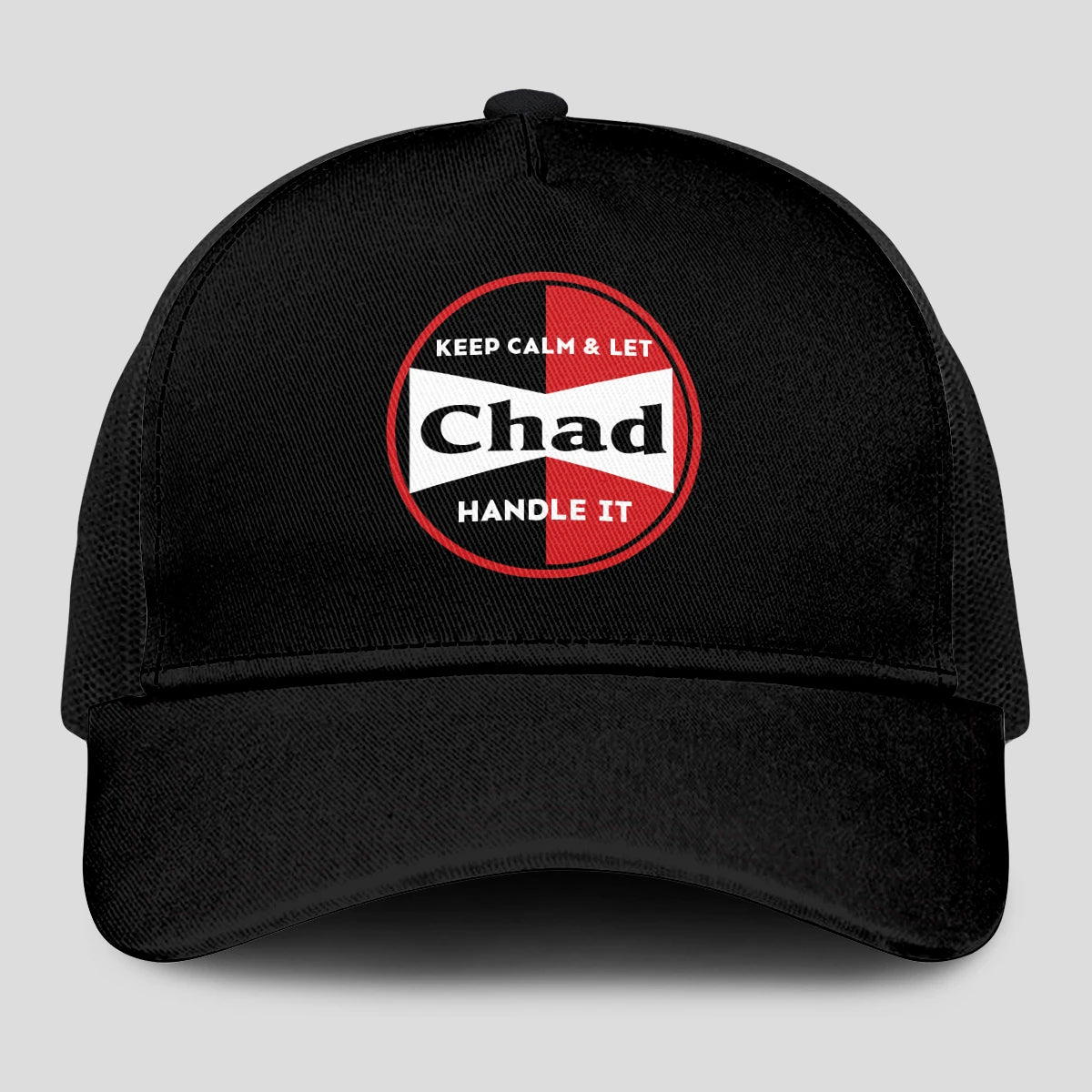 Keep Calm & Let Your Name Handle It Black Mesh Cap CHAD 13K1 C206PF