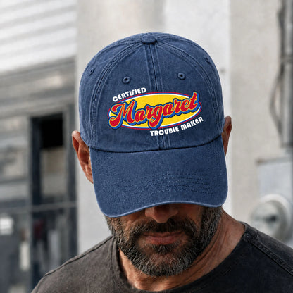 Certified Your Name Trouble Maker Washed Cap MARGARET 13K1 C73PF
