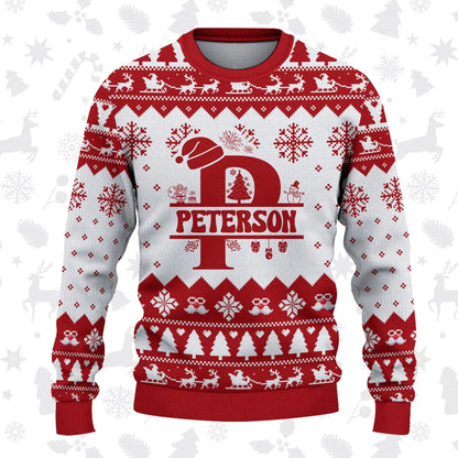 PETERSON Personalized Christmas Pajama Set - Holiday Gift Outfit 13K1-CR2