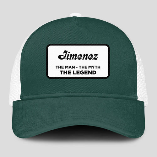 The Man The Myth The Legend Green And White Mesh Cap JIMENEZ 13K1 C198PF