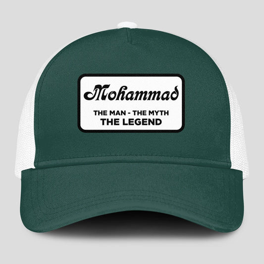 The Man The Myth The Legend Green And White Mesh Cap MOHAMMAD 13K1 C198PF
