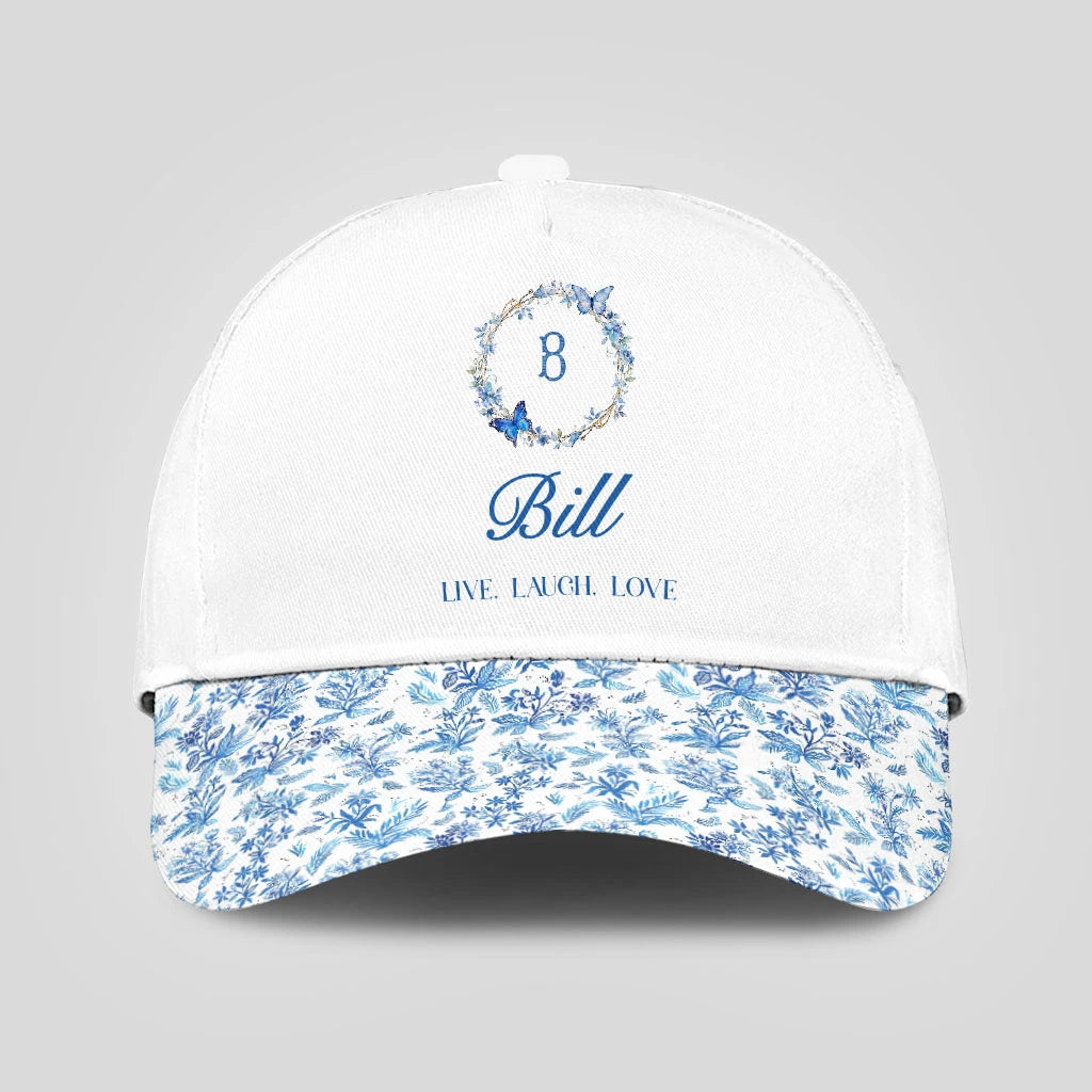 Live Laugh Love Blue Flowers Cap BILL 13K1 C50PF