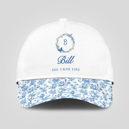Live Laugh Love Blue Flowers Cap BILL 13K1 C50PF