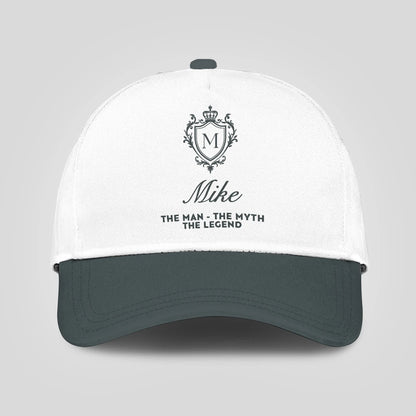 The Man The Myth The Legend Elegant Gray And White Cap MIKE 13K1 C170PF