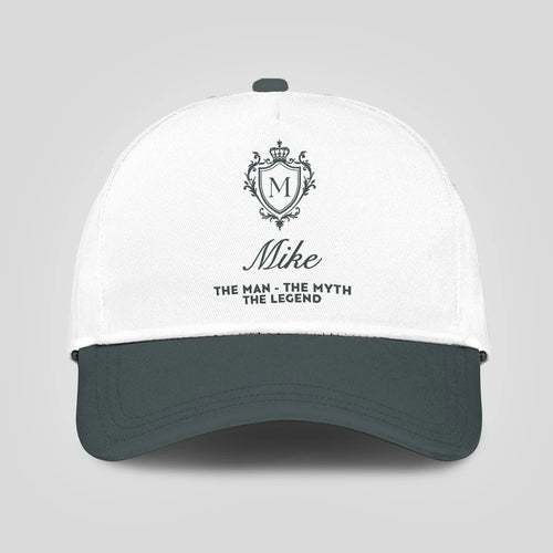 The Man The Myth The Legend Elegant Gray And White Cap MIKE 13K1 C170PF