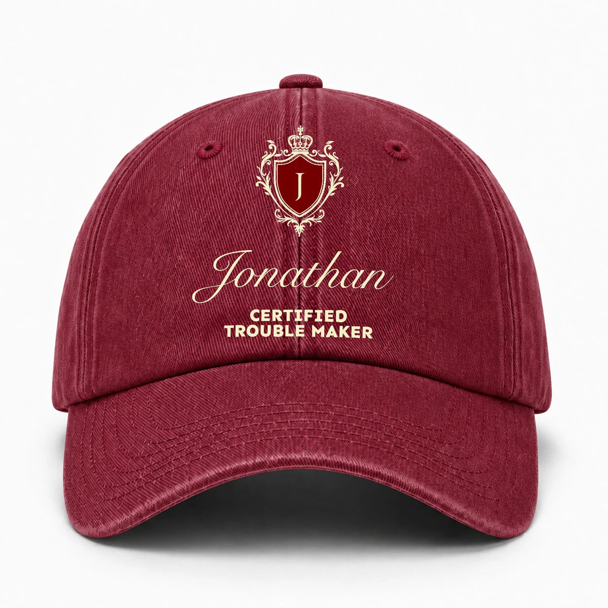 Certified Trouble Maker Royal Burgundy Washed Cap JONATHAN 13K1 C139PF