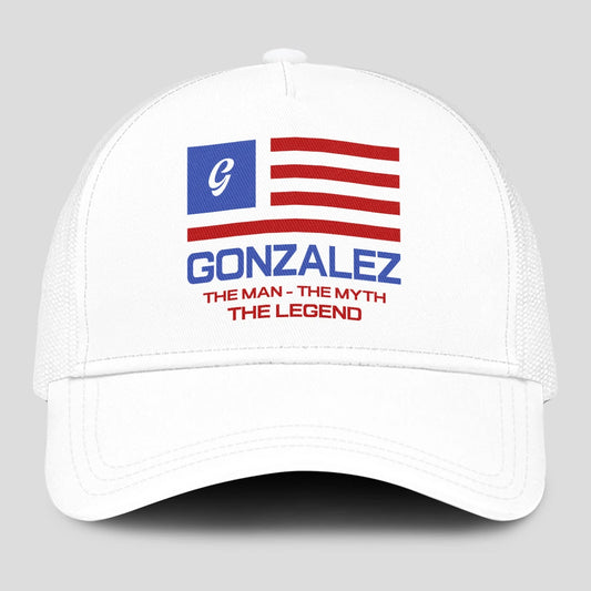 The Man The Myth The Legend America Flag Mesh Cap GONZALEZ 13K1 C193PF