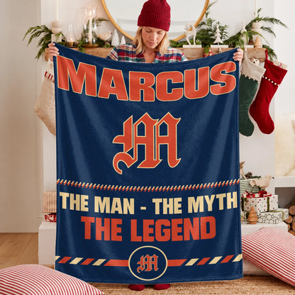 The Man The Myth The Legend Retro Fleece Blanket MARCUS 13K1 BK53