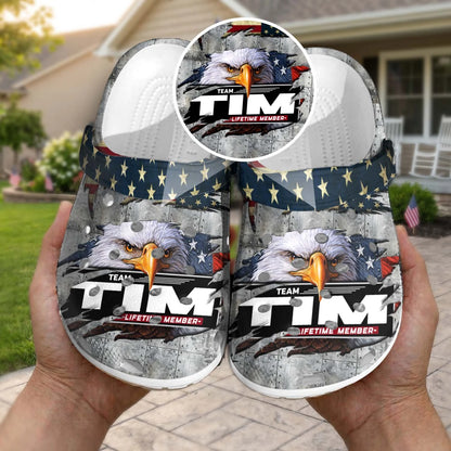 TIM 13K1-CR1 Personalized Name Clogs "Team Lifetime Member"