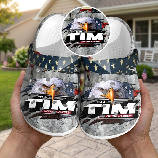 TIM 13K1-CR1 Personalized Name Clogs "Team Lifetime Member"