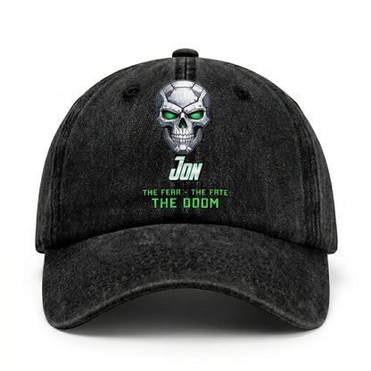 The Fear The Fate The Doom Skull Washed Cap JON 13K1 C99PF