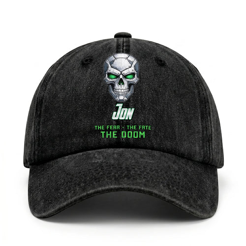The Fear The Fate The Doom Skull Washed Cap JON 13K1 C99PF