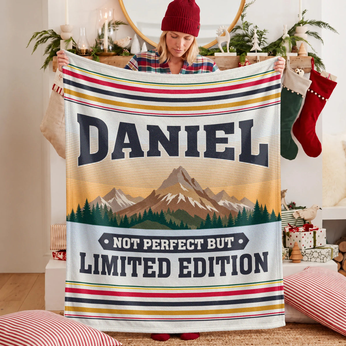 Not Perfect But Limited Edition Vintage Mountain Fleece Blanket DANIEL 13K1 BK45