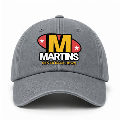 Never Back Down With Your Name And Initial Letter Washed Cap MARTINS 13K1 C82PF