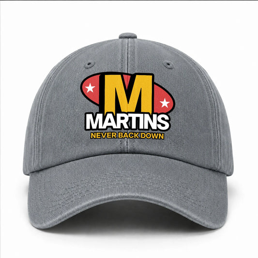 Never Back Down With Your Name And Initial Letter Washed Cap MARTINS 13K1 C82PF