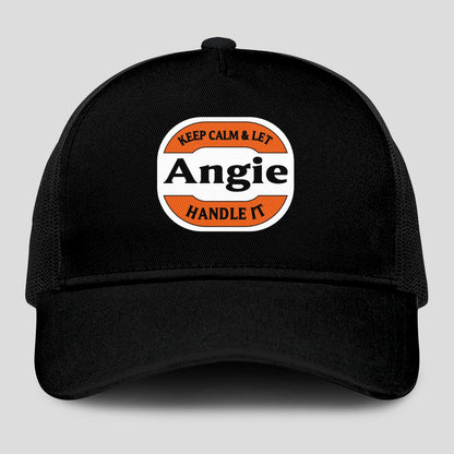 Keep Calm & Let Your Name Handle It Black Mesh Cap ANGIE 13K1 C199PF