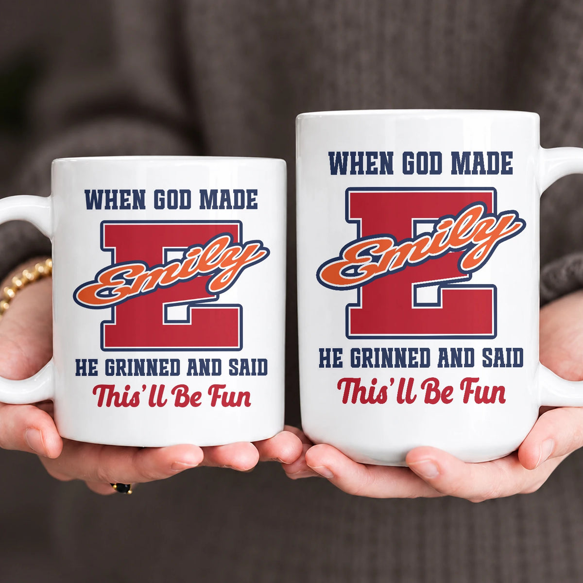 When God Made Your Name Personalized Baseball Mug EMILY 13K1 MG07