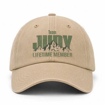 Team Your Name Lifetime Member Mountain Cap JUDY 13K1 C58PF