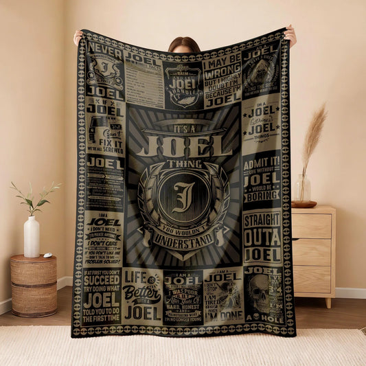JOEL Personalized Blanket | Custom Name Cozy Throw Gift 13K1-BK3