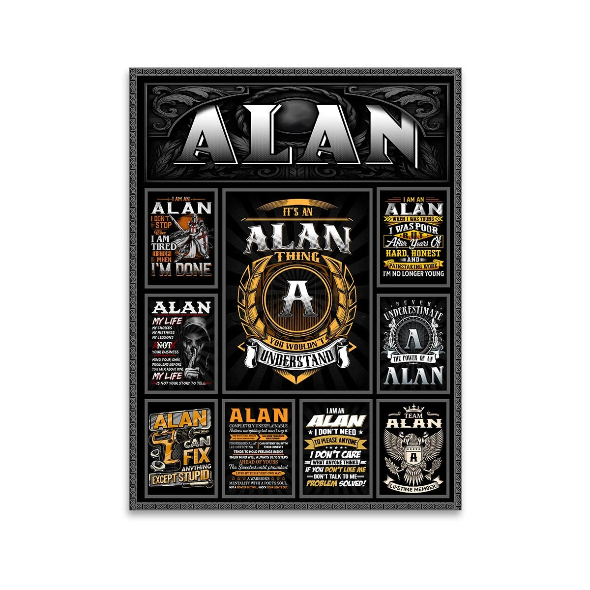ALAN Personalized Sponge Floor Mat – Custom Printed Home Decor 13K1-AR2