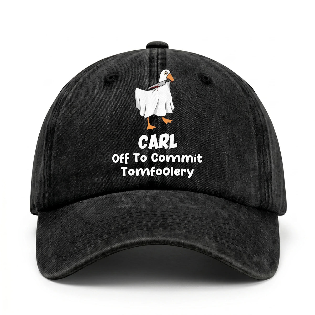 Off To Commit Tomfoolery Funny Goose Washed Cap CARL 13K1 C131PF