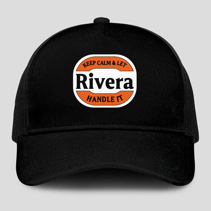 Keep Calm & Let Your Name Handle It Black Mesh Cap RIVERA 13K1 C199PF