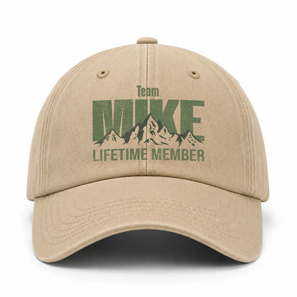 Team Your Name Lifetime Member Mountain Cap MIKE 13K1 C58PF