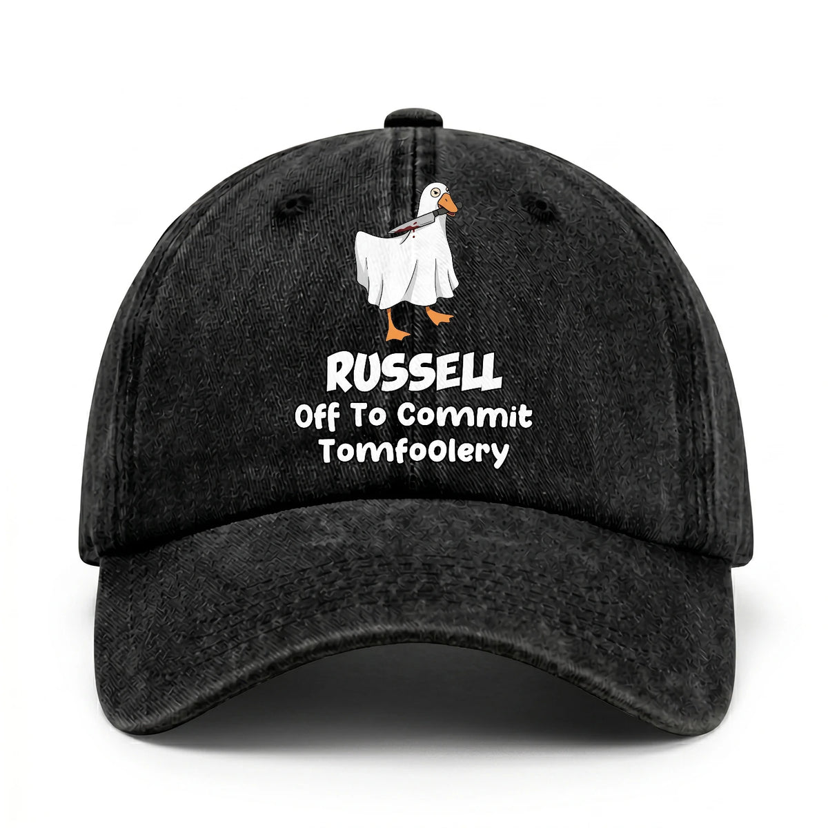 Off To Commit Tomfoolery Funny Goose Washed Cap RUSSELL 13K1 C131PF