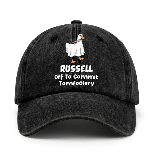 Off To Commit Tomfoolery Funny Goose Washed Cap RUSSELL 13K1 C131PF