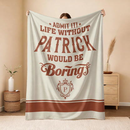 Life Without Your Name Would Be Boring Cream Terracotta Blanket PATRICK 13K1 BK24